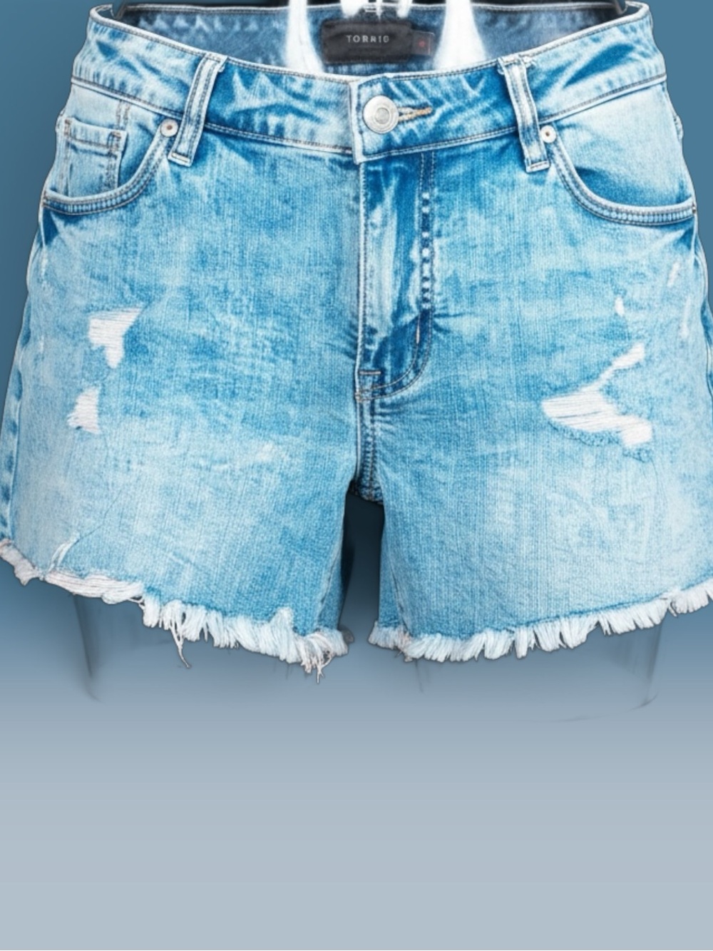 torrid light wash distressed denim cutoff shorts